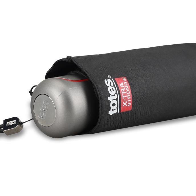 totes® XTRA STRONG Mini Plain Black Umbrella (5 Section) Extra Image 3